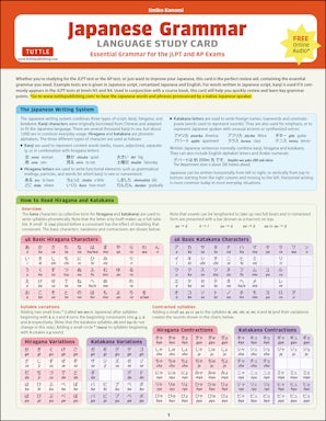 Japanese Grammar Language Study Card